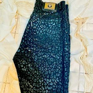 High waisted, tight fitting, Versace pants, sexy!!